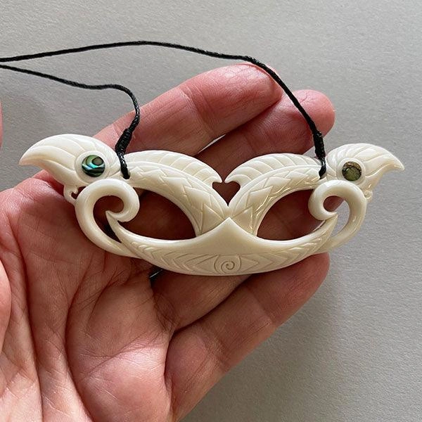 Tribal Maori Bone Manaia Necklace Amulet Charm